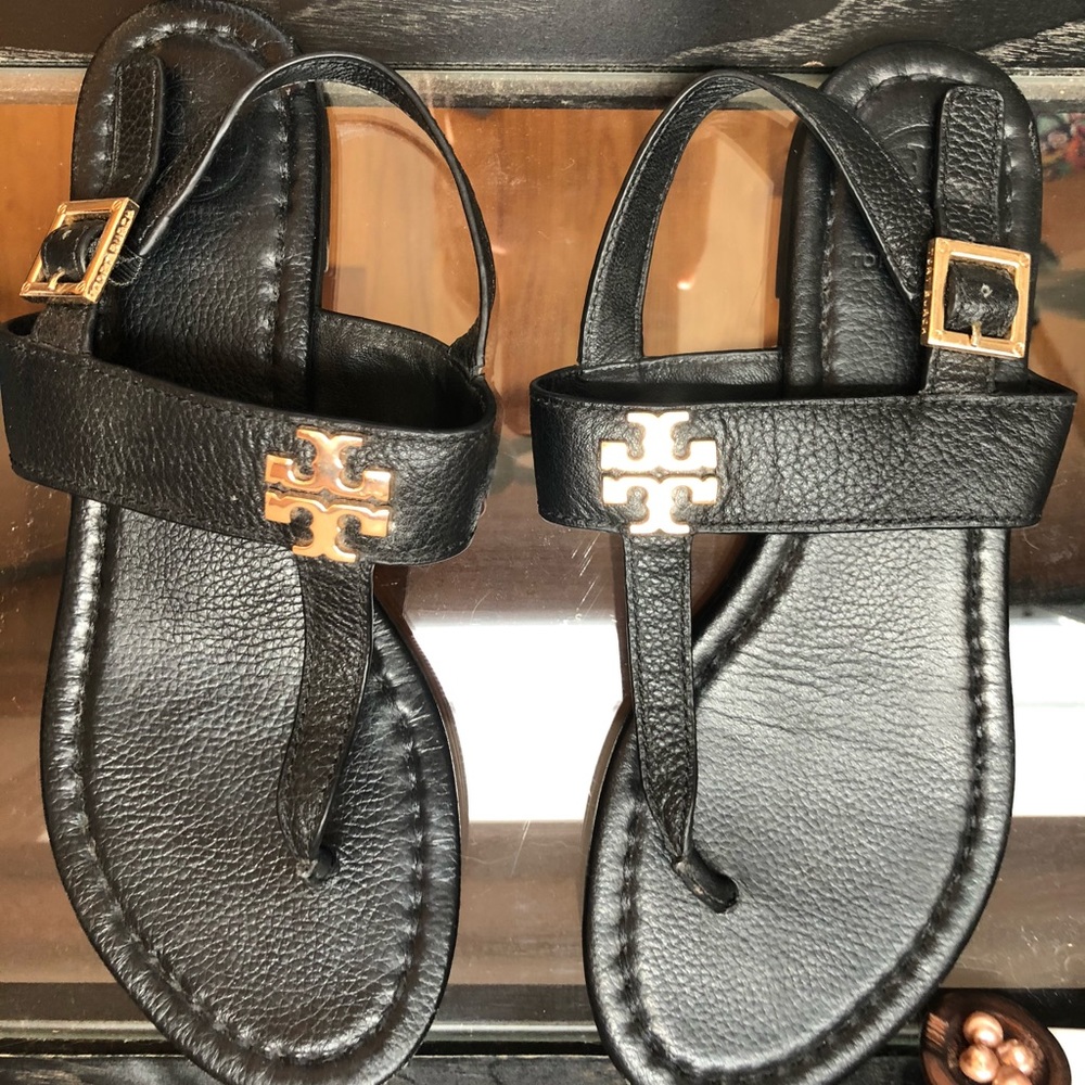 Black Adjustable Tory Burch Sandals